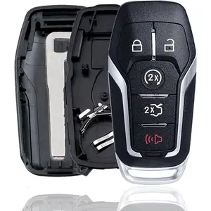 Smart Key Fob Shell Case Cover Replacement Fit for Ford F150 Explorer Mustang Edge Fusion Lincoln MKX MKC MKZ Keyless Entry Remote 5 Buttons Pad Key Cover 2013 2014 2015 2016 2017