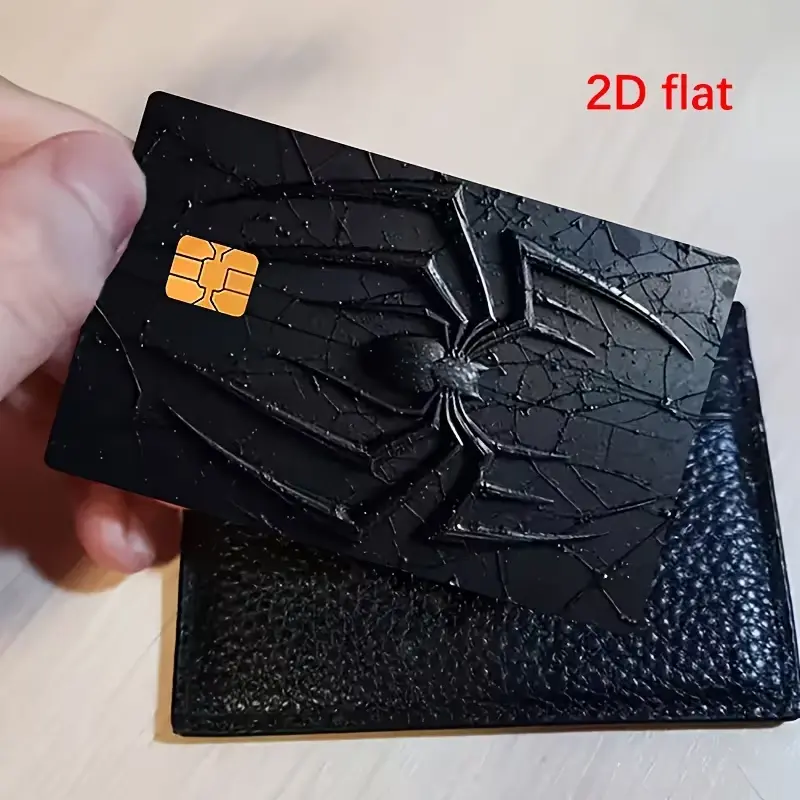 Black Spider Credit Card Skin, Waterproof Debit Card Sticker Cover, Scratch Resistant Vinyl Wallet Wrap, Gothic Spider Web Design