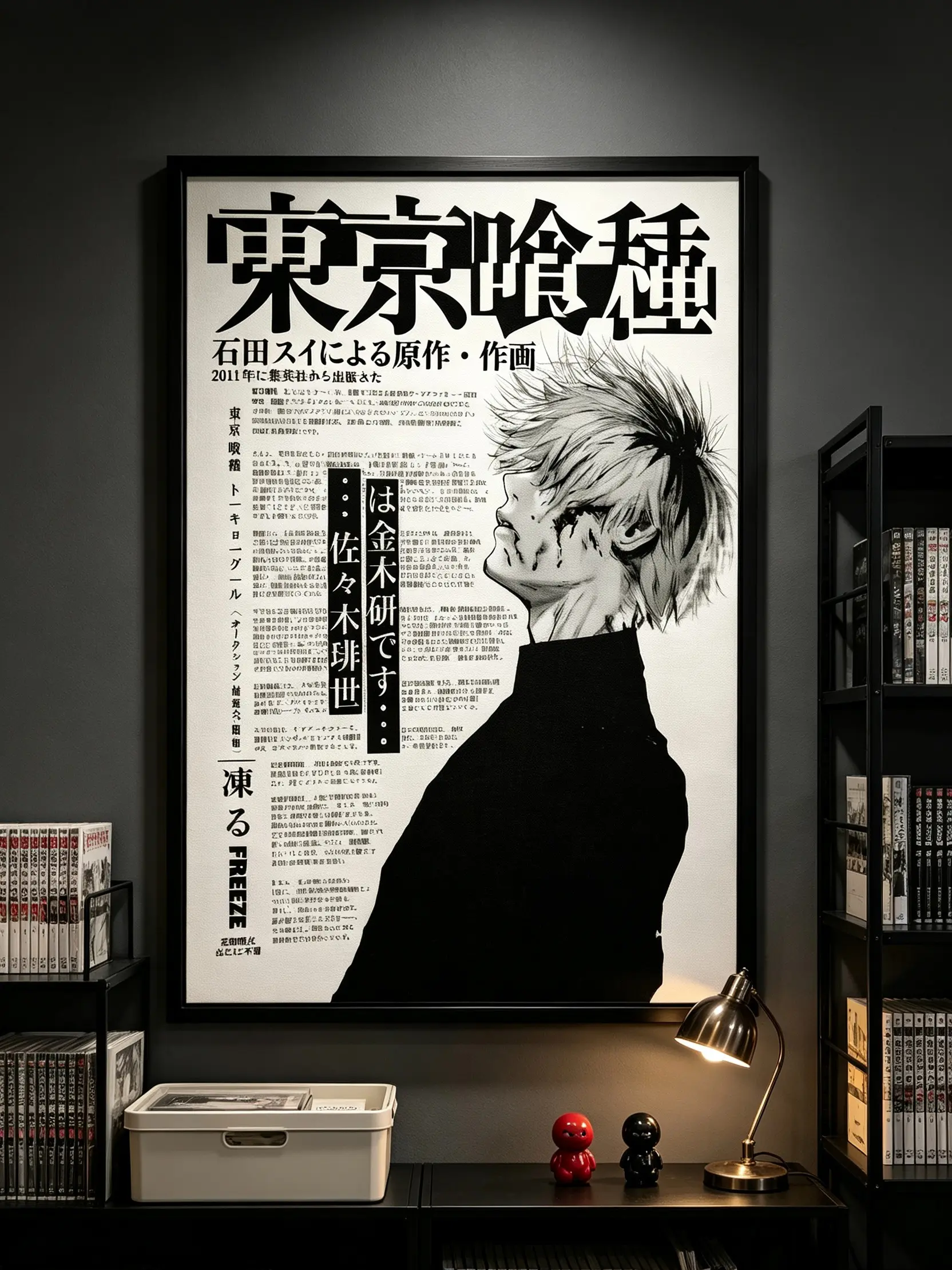 Tokyo Ghoul Ken Kaneki Anime Canvas Poster - Vintage Minimalist Japanese Manga Wall Art, Aesthetic Otaku Room Decor for Bedroom, Unframed Print Gift for Anime Fans