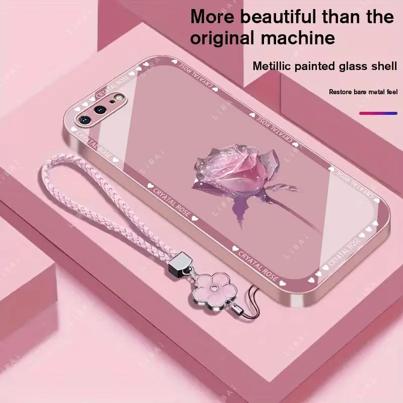 Suitable for [iPhone 8 Plus] Brand new premium phone case,  Free four-leaf clover lanyard，drop-proof and fingerprint-resistant，simple and elegant design，multiple colors available YM99