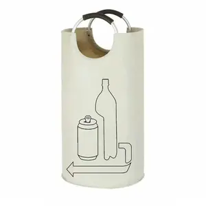 Foldable Oxford Cloth Laundry Basket, Waterproof Bottle Storage Basket, Home Organization, Bathroom Storage, Durable & Practical
