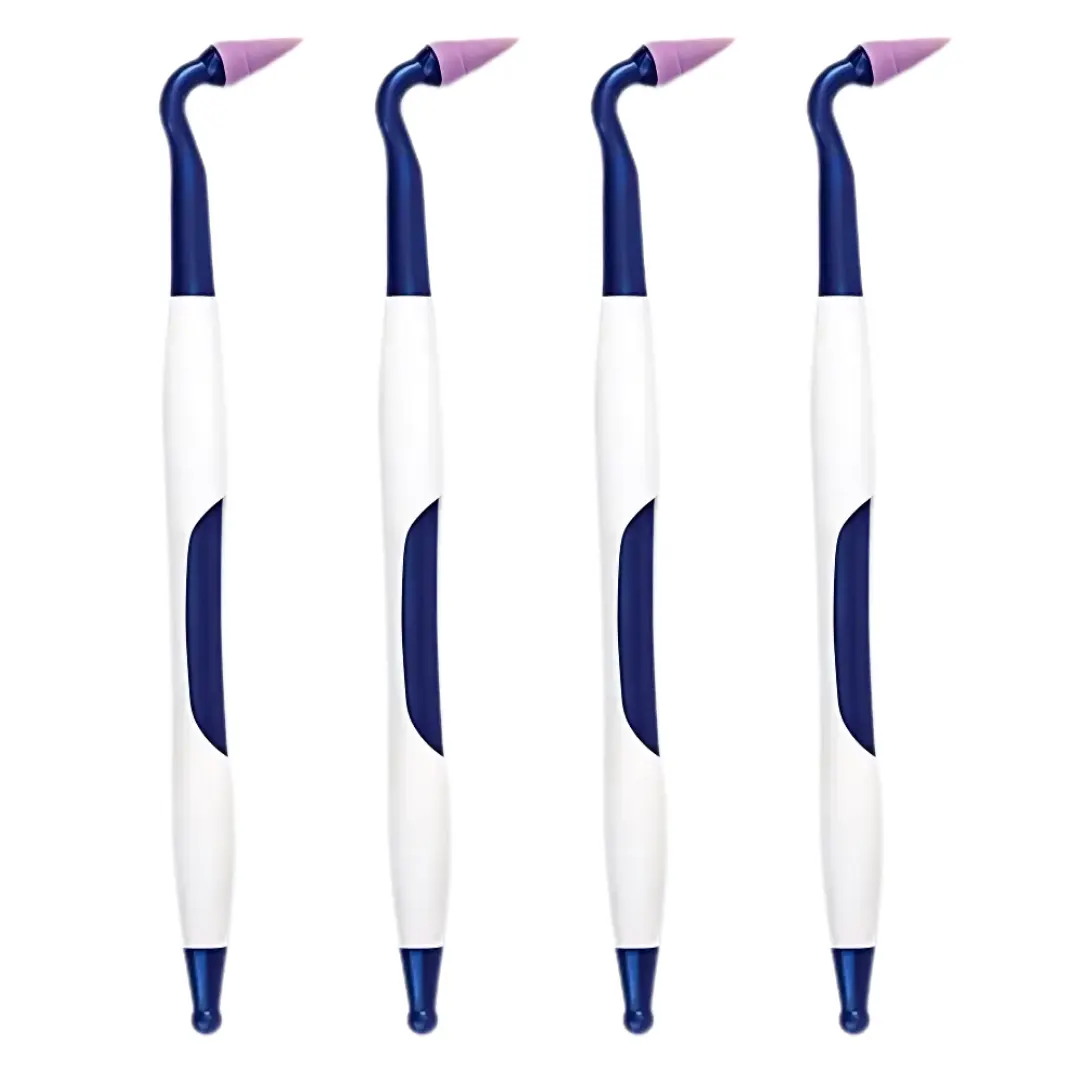 4-Pack Gingival Stimulator Ergonomic Handle, Latex-Free - Individually Wrapped Gum Massager Stimulators Dental Oral Tools Set