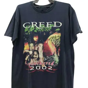 Vintage 2002 CREED Tour Band Black Short Sleeve Unisex Tshirt, Vintage graphic TShirt, gift for fan