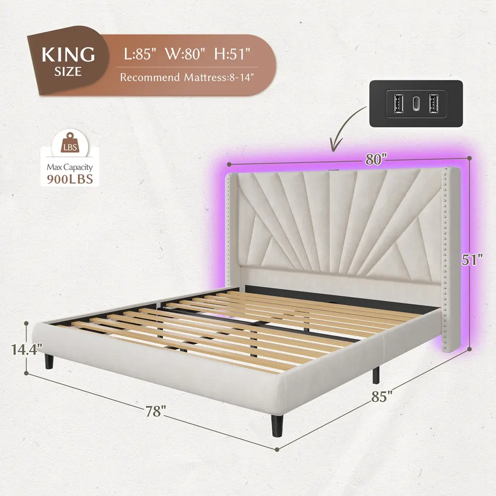 King Size, Beige Color
