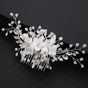 Handmade  Bridal Hair Comb Clip Flower Bride Wedding Bridesmaids Hair Vine  Hair Accessories for Brides Headpieces