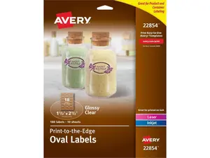 Avery Easy Peel Glossy Clear Labels