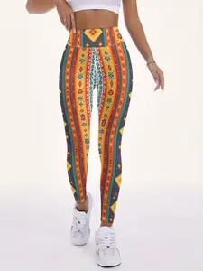 Women's High Waist Flattering Tie-Dye Print Yoga Pants, Slim-Fitting Elastic Workout Leggings, Casual All-Season Sports Long Trousers, Fitness Trousers, Athleisure Pants, High Waisted Leggings