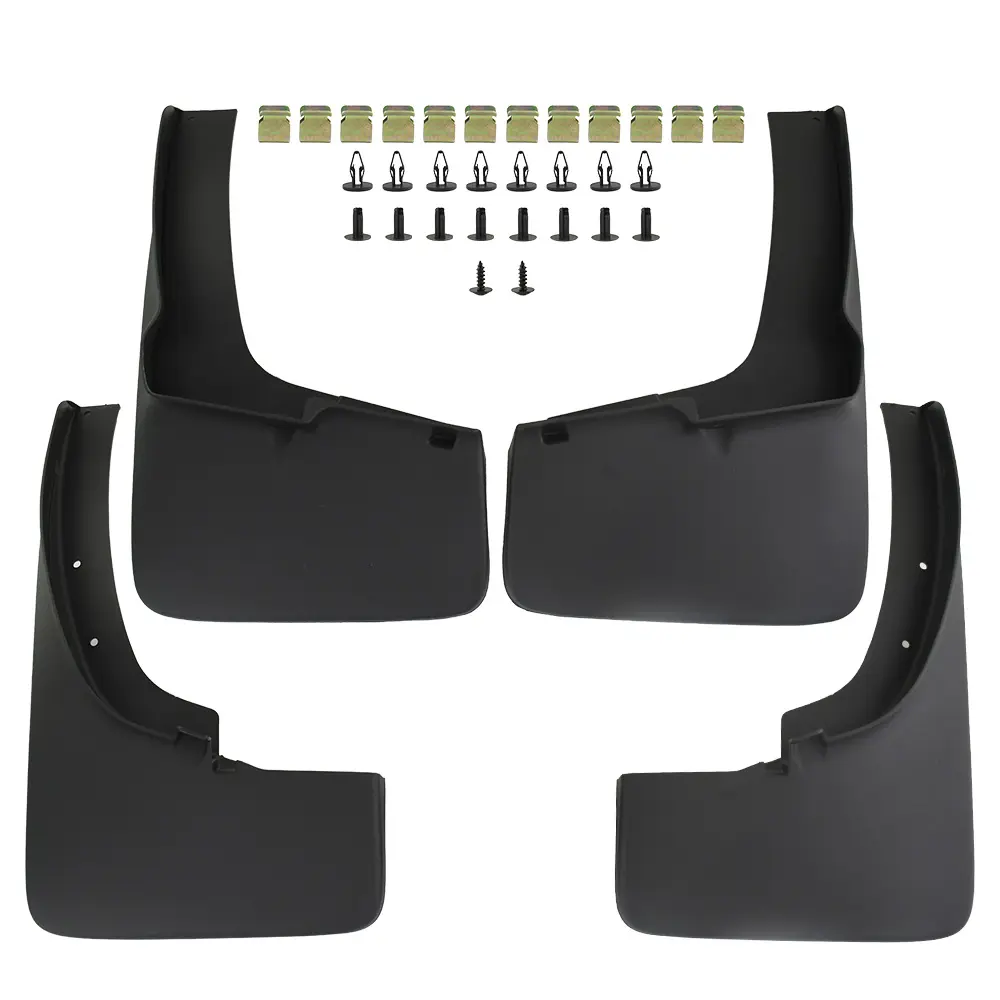 Automotive Car Accessories Mud Flaps & Splash Guards Protector, Ford Ranger 19-23 OEM Genuine Black Contoured Design Heavy-Duty Plastic Set of 4 for American Models