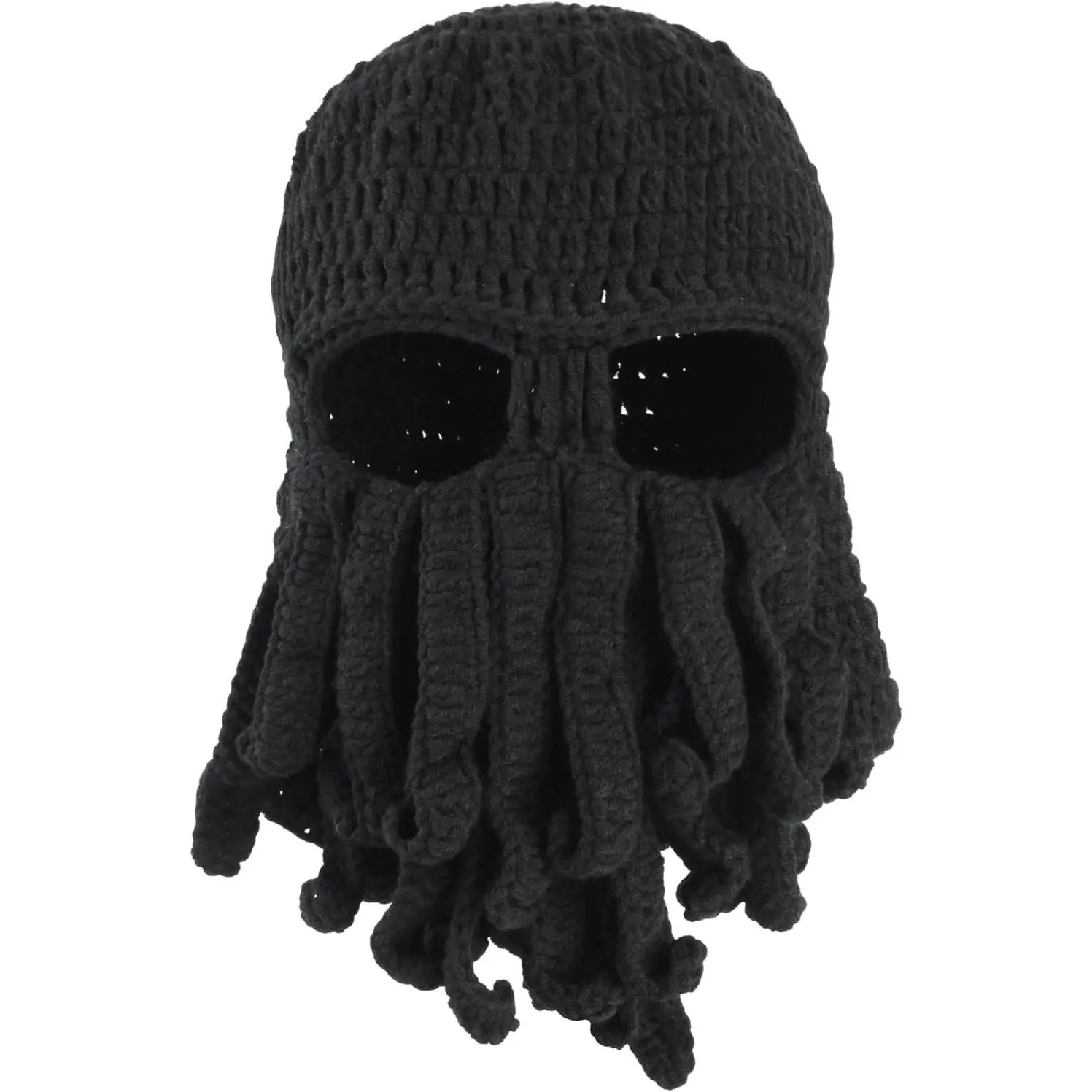 Beard Beanie Hat Knit Funny Pirate Hat Winter Octopus Hat Windproof Warm Squid Mask for Men Women Hallowee