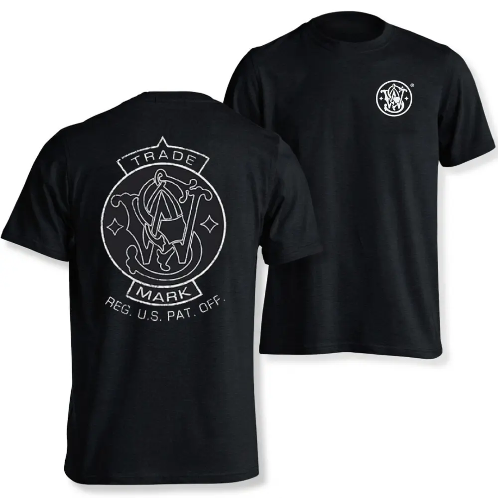 Smith & Wesson Trade Mark T-Shirt, Vintage Firearm Heritage Tee, Outdoor Shooting Lifestyle Shirt, Classic Logo Apparel, Gift for Gun Owners, Hunters, Shooting Enthusiasts
