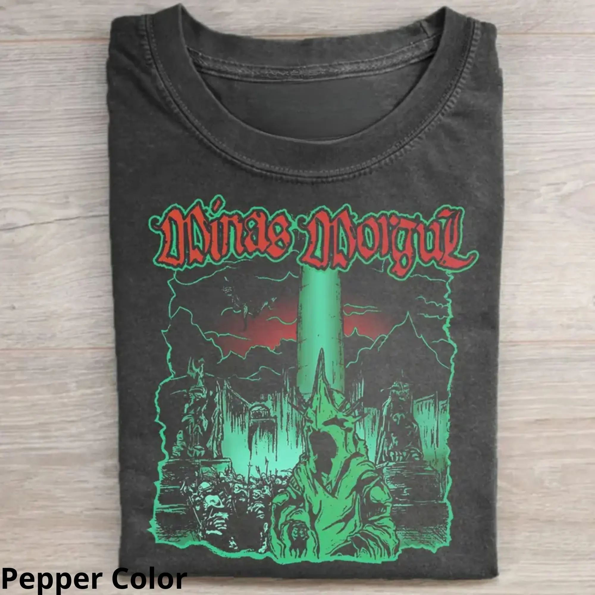 Vintage Minas Morgul Graphic Tee, Nazgul, Morgul King, Ringwraiths, Black Riders, Lord of The Rings, JRR Tolkien, Middle Earth, Short-Sleeve Round Neck T-Shirt,  Top Menswear