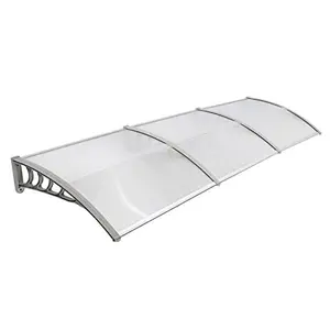 Awnings for Doors Windows 120"x40", Polycarbonate Door Window Awnings Exterior, Patio Entry Door Front Door Overhang Awning Canopy for Rain Shutter, Snow and UV Protection, Hollow Sheet (Clear Board)