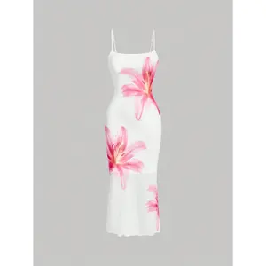 SHEIN MOD Elegant Floral Print Slip Dress, Resort Style Dress, Fall Dress,New Year Eve Dress,Thanksgiving Women Dress, Party Women Dress,Holiday Party Women Dress,Summer Dresses For Women Fabric Fit Sleeve Soft Womenswear Formal Strap Comfort Spaghetti