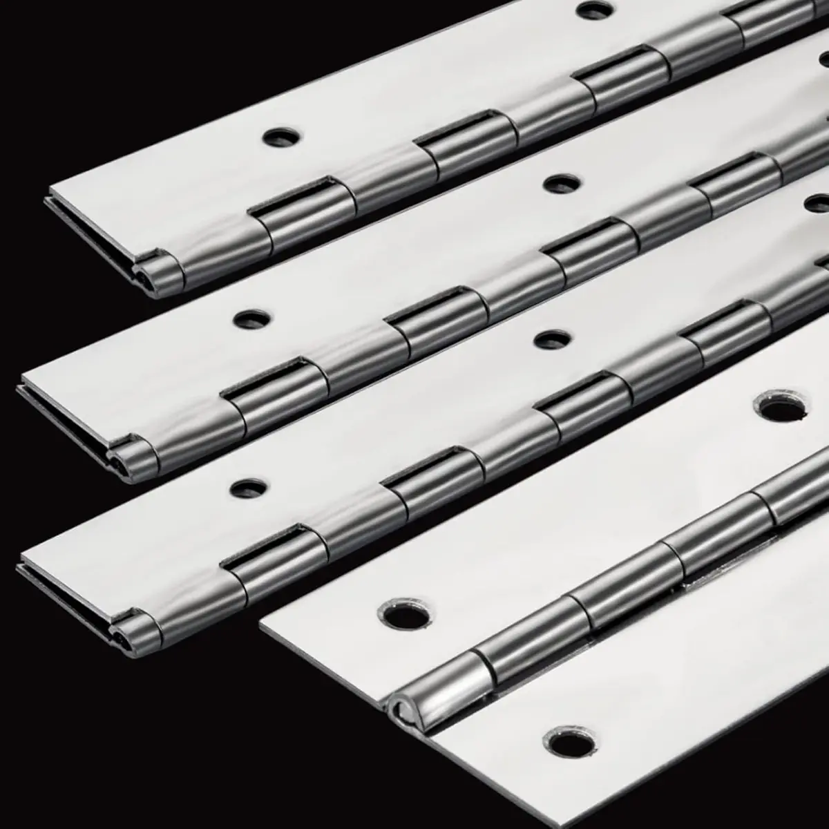 4 Pack Heavy Duty Piano Hinge, 2 in Open Width x 16 in Length, 0.06 in Thick Stainless Steel Piano Hinge with Holes, Polished Stainless Furniture Hinge for Cabinet Door Cases, Woodworking