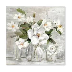 Courtside Market Romantic Magnolias 16" x 16" Canvas Wall Art