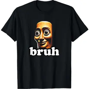 funny graphic tee Funny Gamer Secret Tung Tung Tung Sahur Bruh T-Shirt Cotton Crewneck T-Shirt