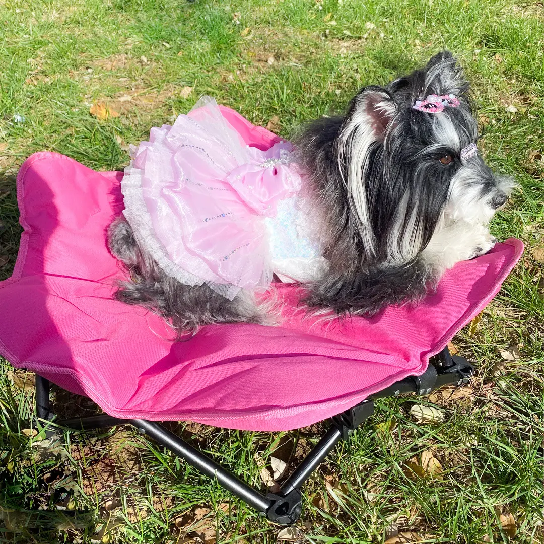 Rose Red Hexagonal Dog Bed (Quilted)