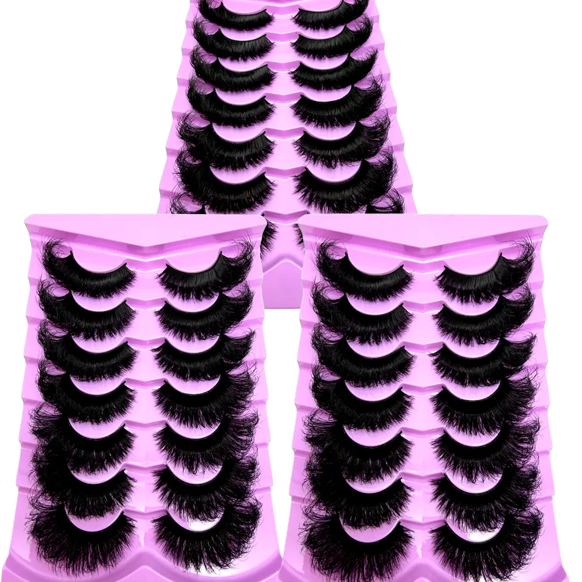 New Mink Lashes Wholesale 3 boxes / 21 Pairs 25mm Eyelashes Long Wispy Messy Fluffy Lashes Bulk Makeup 25 mm Mink Eyelashes Cosmetic