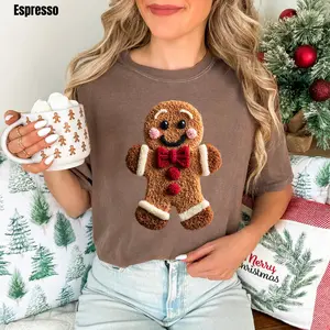 Gingerbread Man FAKE Fuzzy Comfort Colors T-Shirt 'NLB'