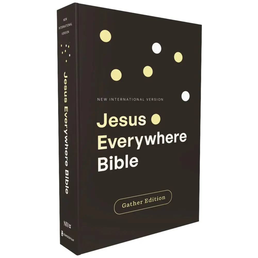 Used Zondervan NIV Jesus Everywhere Outreach Bible - Gather Edition, Large Print Comfort Print, 1248pp, Good/Like Condition, Paperback, English, Maps for Context, Promises for 20-30 Life Scenarios, 30-Day Reading Plan