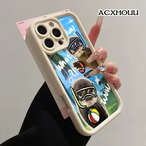 Compatible with iPhone 17 16 E Pro Max 15 Plus 14 13 12 11 XS XR Otter Beach Fun Soft TPU Shockproof Anti-Scratch Rugged Cover