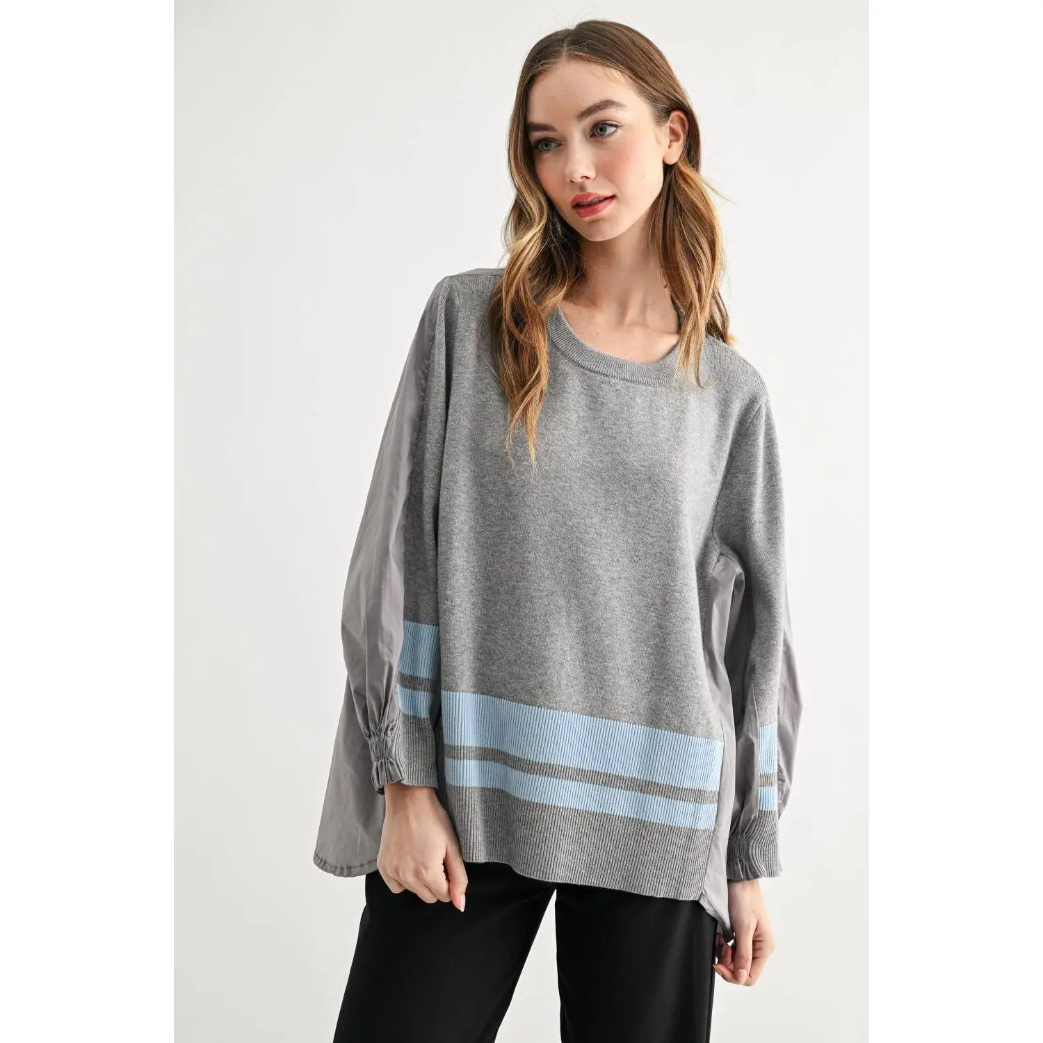 Sasha Sweater Knit & Woven Top