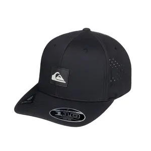 Quiksilver | Adapted Flexfit Hat | Lightweight Breathable Mesh Cap | Adjustable Velcro Closure for Running, Beach, Summer Outdoor Sports | Black