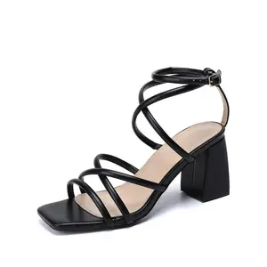 New Upgrade: Square Toe Ankle Strap Block Heels, Cushioned Comfortable Insoles, Stylish Party Heels, Elegant Night Out Footwear for Women