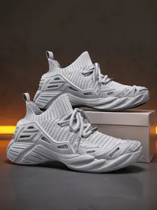 Men's All-Black Soft Knit Techwear Casual Shoes, Comfortable Daily Style, Soft Knit Upper + Sock-Style Easy On/Off + Techwear Platform Sole, Soft Fit & Effortless Wear , Ideal for Daily Commuting & Light Activity Scenes