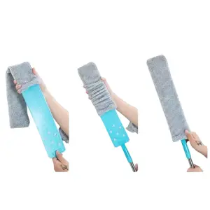Extendable Duster For Under Appliances Long Handle Dusting Wand Reusable Microfiber Cleaning Tool for Refrigerator Couch Shelves