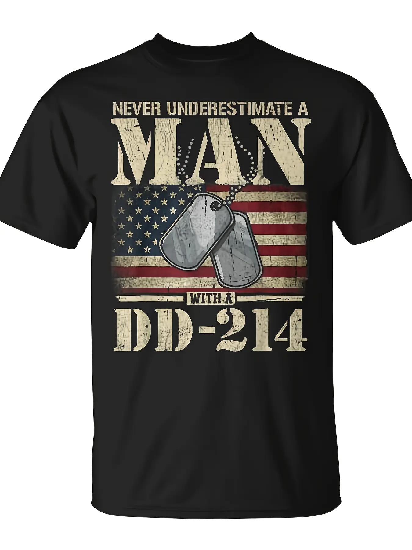 Dd 214 Alumni Never Underestimate An Old for Man with A Dd-214 T-Shirt Unisex for Daily Wear  Funny Christmas Novelty Men's T-Shirt Summer Trendy Streetwear Fashion Top Quality Comfortable Casual Printed T-shirt Pure Cotton 220G