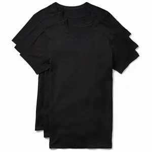 3PCS Men's washed cotton T-shirt, loose fit short sleeve, black pure cotton, casual wear, made of high-quality fabric, solid-color cotton T-shirt, summer round-neck top, order according to size