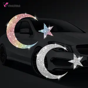 Shiny Moon Stars Car Sticker, Automobile Decals, Self-Adhesive No Residue Durable Vinyl, Easy to Install for Cars Trucks Motorcycles Glass Windows Laptops