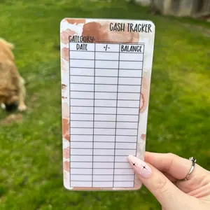 Watercolor cash tracker | Laminated | A6 Size
