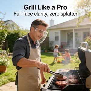 Adjustable Face Shield, All-Round Protection Cap with Clear Anti-Fog Shields, Lightweight Transparent Face Shields