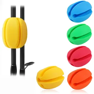 【Free Clearance】5PCS Silicone Fishing Rod Holder Ball Straps Durable Protection Multi-Size Holes Portable Fish Rod Clips Fixed Ball Rubber Pole Clips Fly Fishing Accessories