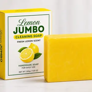 Lemon Jumbo Cleaning Soap_3 Pack - Fresh Lemon Scented Handmade Soap for Daily Use, Ideal for Most Skin Types, Natural Ingredients, Cosmetic Use Only