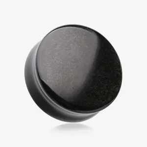 A Pair Of Golden Obsidian Stone Double Flared Ear Gauge Plug
