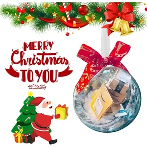 Funny Mini Packages Ornament, Funny Ornament Balls Christmas Ornament 3.54" Tree Clear BallChristmas Decorations Ornament Clear Ball Ornament for Christmas Tree Ornament for Home Office Xmas