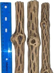 Natural Cholla/Choya Wood 3 Pieces 12” for Shrimp Habitat and Food Treat Hermit Crabs Plecos Aquarium Decoration Lowers pH Hideouts and Chew Toys Reptiles Thorn Free Dried Organic