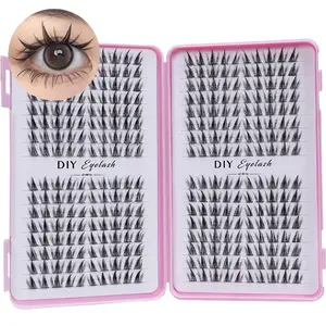 3D Natural Look Anime False Eyelashes DIY Extension Set, 11-13mm Mixed Length Role Play Style, C Curl Curved