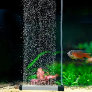 Aquarium Bubble Strip, Nano Air Bubble Curtain Wall Aquarium Air Stone Kit, Quiet High Dissolved  Diffuser Fish  Bubbler Decorations for Freshwater Saltwater (5.9 Inch)
