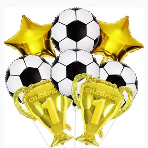 8 counts Football Balloons, 22 Inch Champion Trophy Balloons for Soccer Party Decorations, World Cup Sports Fan Birthday Party Supplies