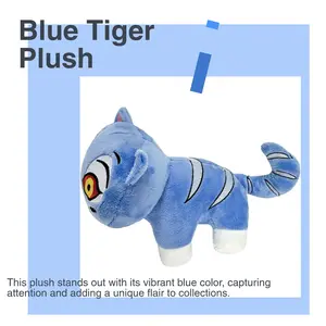 Korean Idol Tiger Plush - 9.8 Inch Role-Playing Blue Stuffed Tiger, Gift for Fans and Collectors Demon Hunters Plush Tiger Derpy Plush Cosplay Costume Figurines for Home Decor 8 Inch Soft & Fluffy PP Cotton Fun Tabletop Decoration Gift