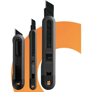 3 count Utility  Box Cutters Set, Retractable Box Opener,  Cartons Cardboard  Razor , Light-weight and Compact  for Office and Home Use