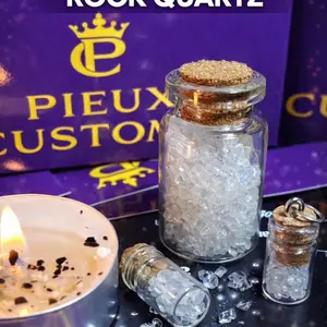 PIEUX CUSTOMS Raw Rock Quartz Crystals Clear Power Crown Chakra Amplifier for Enhanced Spiritual Focus & Energy Strength crystals (small valve)