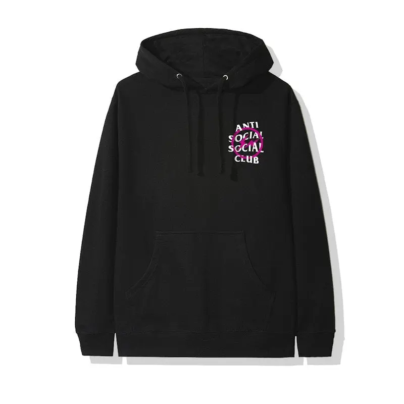 Anti Social Social Club x Fragment Pink Bolt Hoodie (FW19) Black (men) by StockX