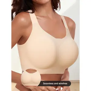 Women’s Plus Size Full Coverage Bra, Wireless Breathable All-Season Wear