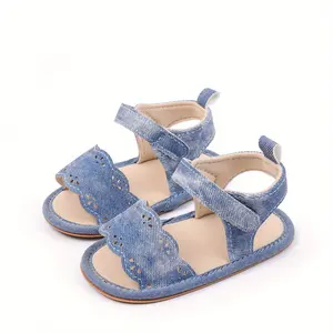 Baby girl summer sandals, featuring cute knotted straps and an open-toe design, paired with soft, non-slip soles, are perfect toddlers and newborns