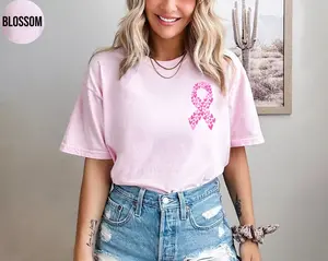 Breast Cancer Shirt, Breast Cancer Gifts, Breast Cancer Awareness Tshirt Comfort Colors T Shirt Breast Cancer Survivor Crewneck Ribbon